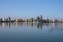Baku, die Hauptstadt von Aserbaidschan, bay