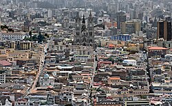 Quito, the capital city of Ecuador, calle garcí moreno