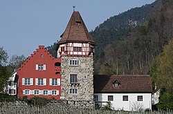 Vaduz, die Hauptstadt von Liechtenstein, rotehaus
