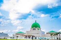 Abuja, die Hauptstadt von Nigeria, national assembly globe