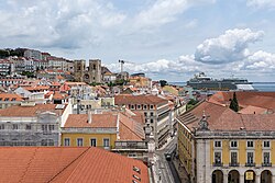 Lissabon, die Hauptstadt von Portugal, arco triunfal da rua augusta towards east