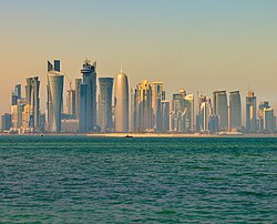 Doha, die Hauptstadt von Katar, skyline morning