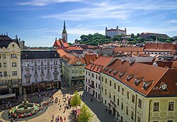 Bratislava, die Hauptstadt von Slowakei, hlavné namestie