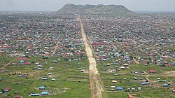 Juba, die Hauptstadt von Südsudan, blick auf im landeanflug