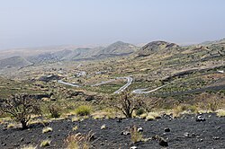 Landschaft in Kap Verde, fogo landscape with pico do fogo road