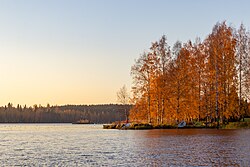 Landschaft in Finnland, autumn colours heinola october