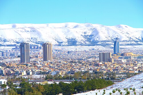 Landschaft in Irak, sulaymaniyah slemani city winter snow