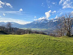 Landschaft in Liechtenstein, lie schellenberg dorf aussicht