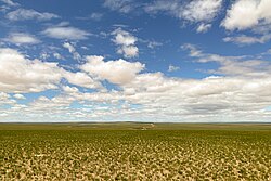 Landscape in Mongolia, circle yurts as seen secretary kerry s plane