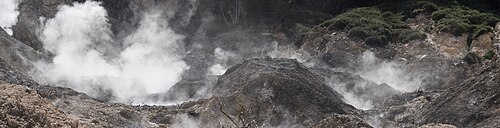 Landschaft in St. Lucia, sulphur springs