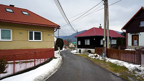 Landschaft in Slowakei, legnava village center
